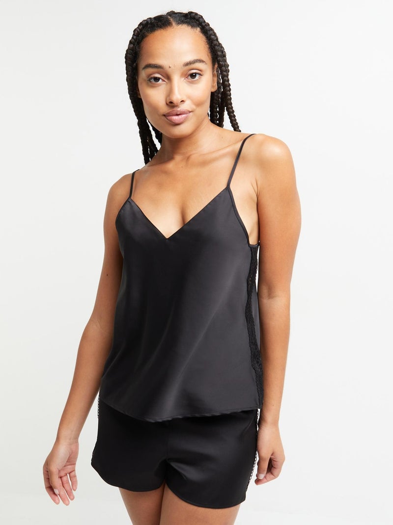 Top satin Chimene - RougeGorge Lingerie Noir - Kiabi