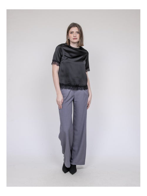 Top satin finition dentelle FERNADA - Kiabi