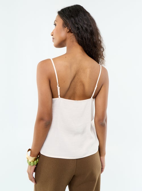 Top satiné avec dentelle - Kiabi