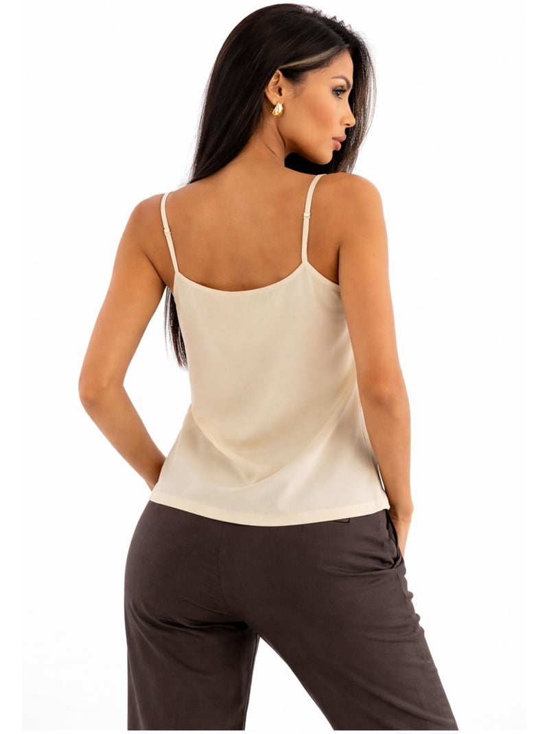 Top Satiné Kebello Beige - Kiabi
