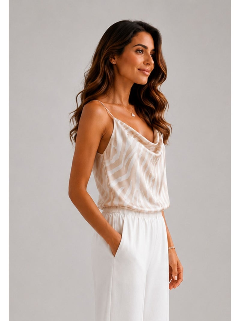 Top Satiné Kebello Beige - Kiabi