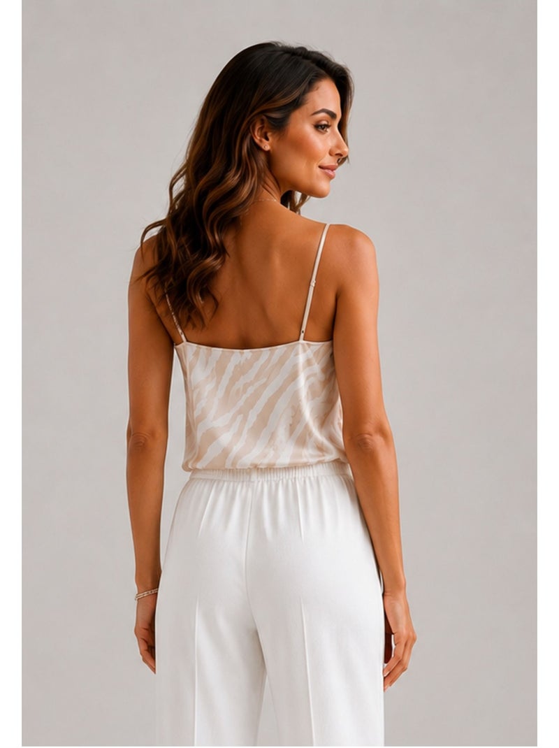 Top Satiné Kebello Beige - Kiabi