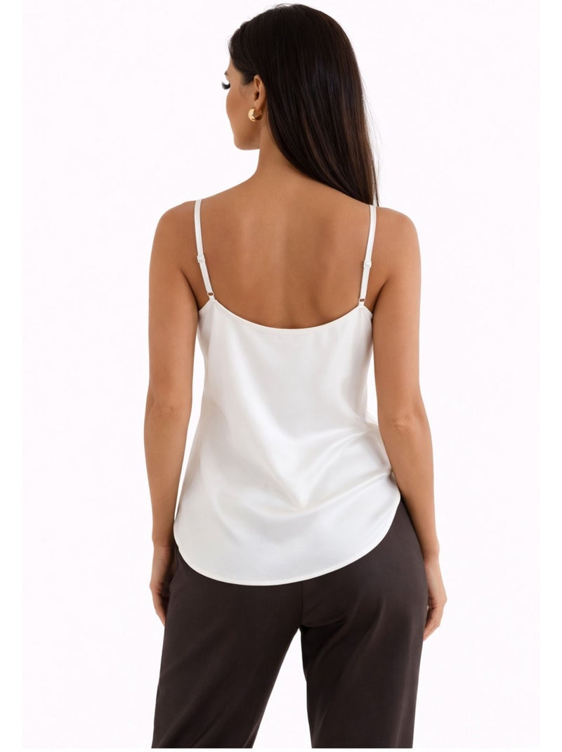 Top Satiné Kebello Blanc - Kiabi