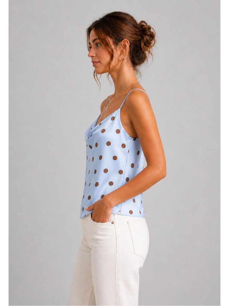 Top Satiné Kebello Bleu ciel - Kiabi