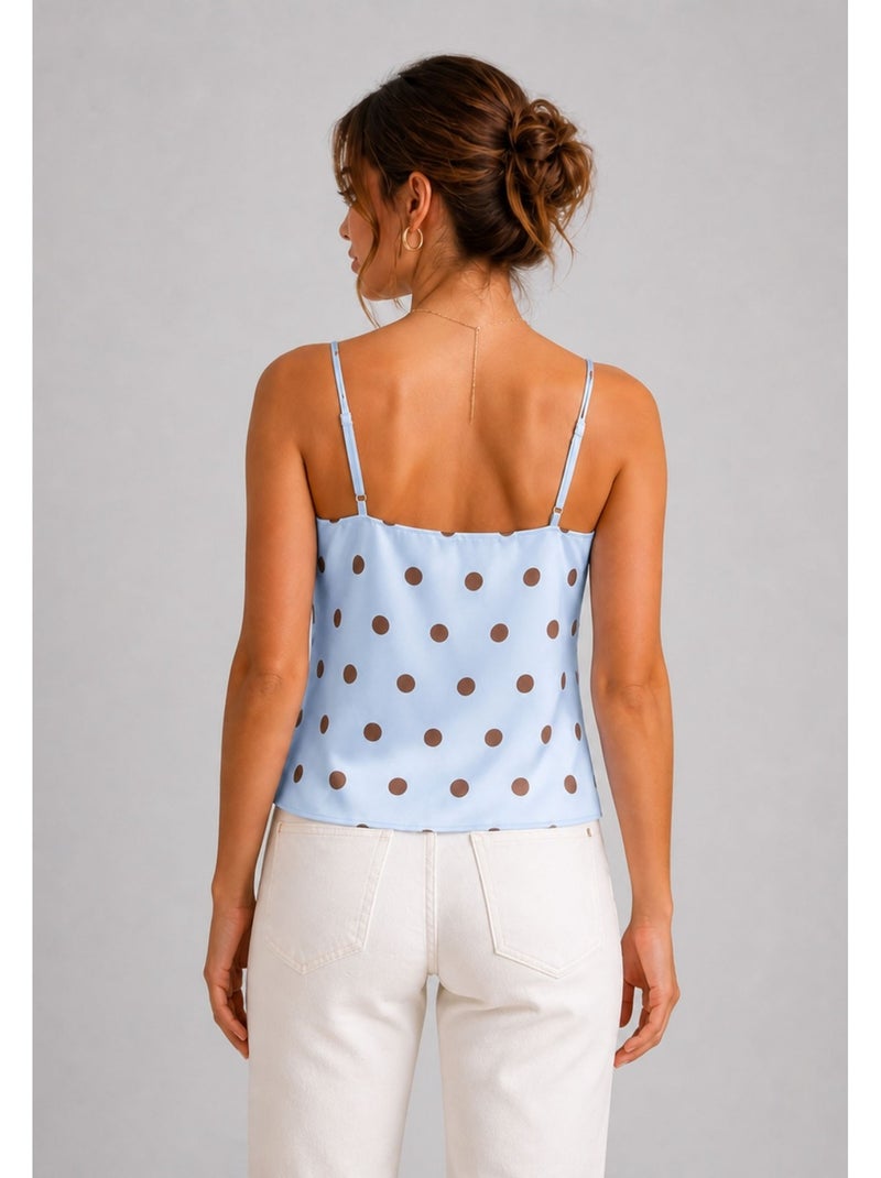Top Satiné Kebello Bleu ciel - Kiabi