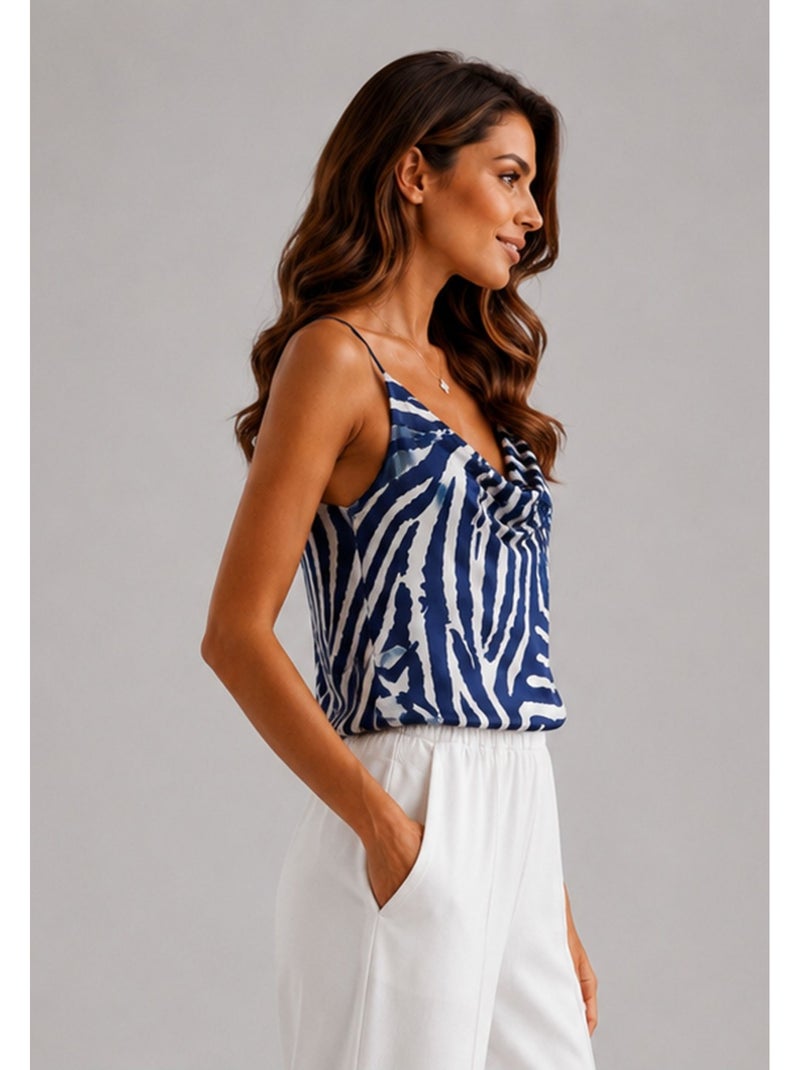 Top Satiné Kebello Bleu marine - Kiabi