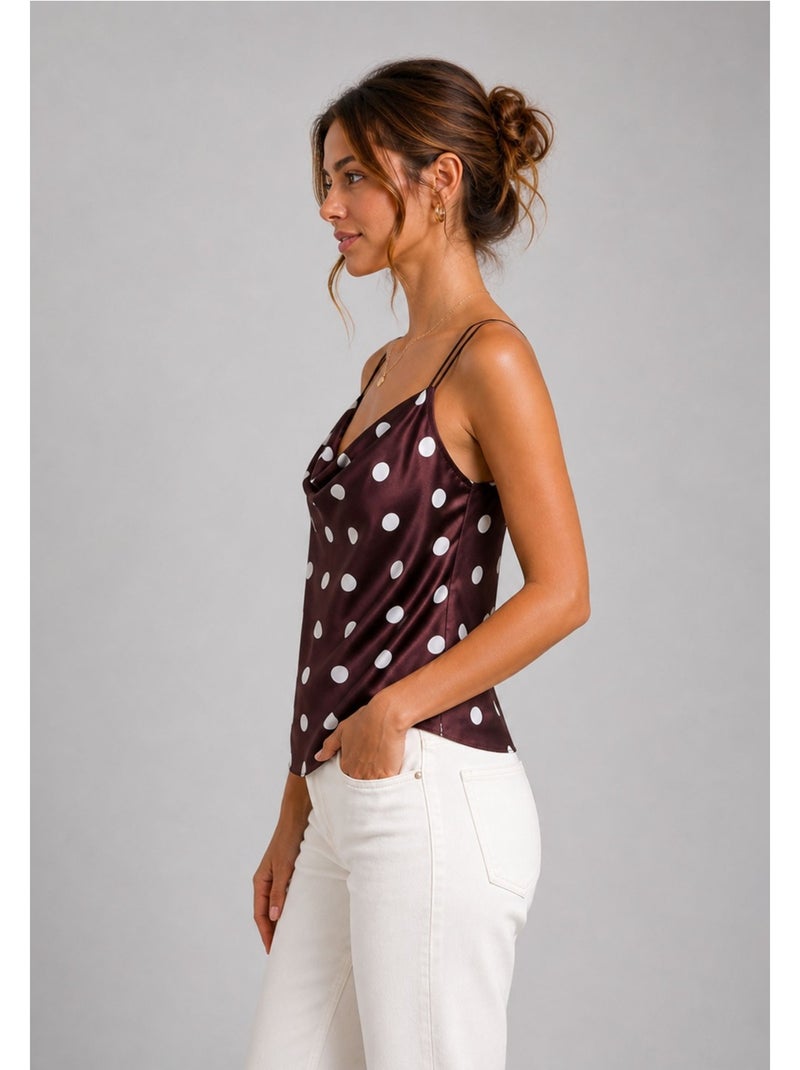 Top Satiné Kebello Marron - Kiabi