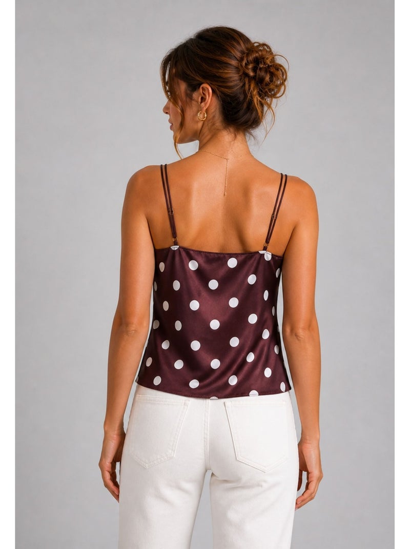 Top Satiné Kebello Marron - Kiabi
