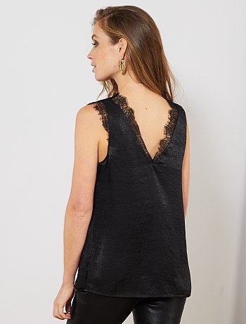 Top satinée en dentelle - Kiabi