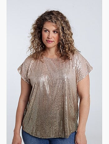 Top sequins dégradé de couleur