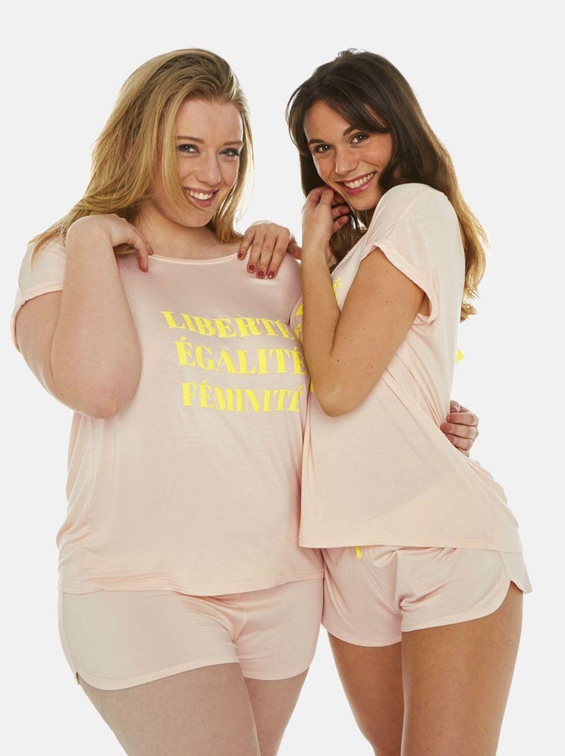 Top short LIBRE - Camille Cerf & Pomm'Poire Rose - Kiabi