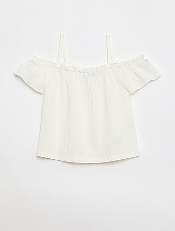 Top smocké à fines bretelles