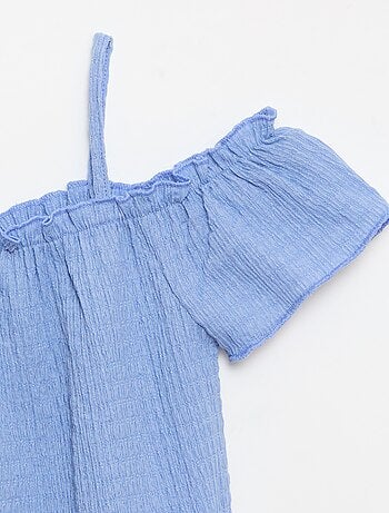 Top smocké à fines bretelles