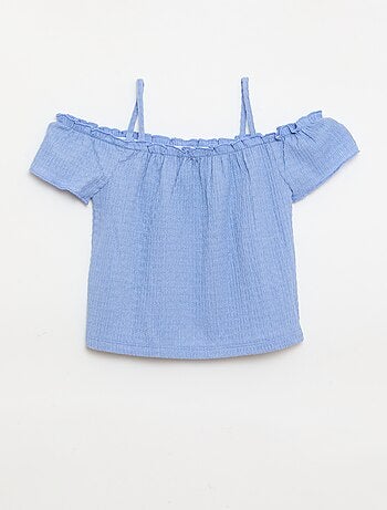 Top smocké à fines bretelles
