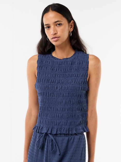 Top smocké sans manches - Kiabi