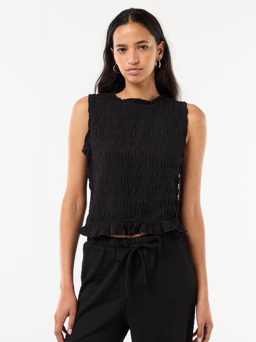 Top smocké sans manches - Kiabi