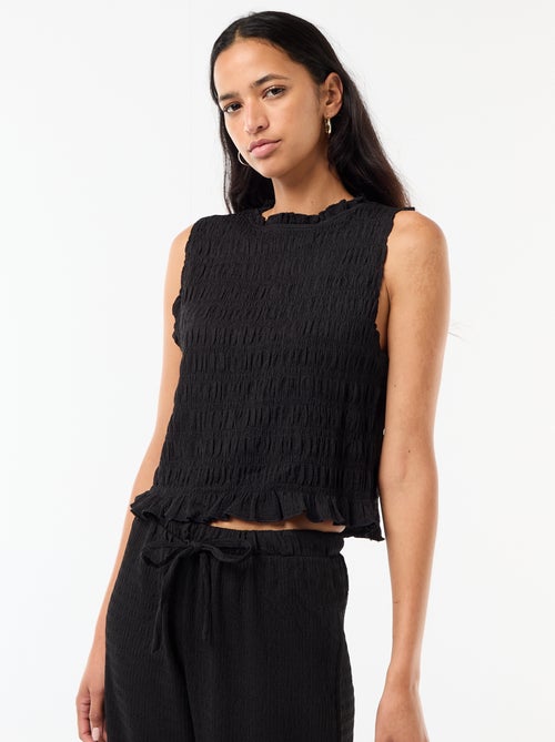 Top smocké sans manches - Kiabi