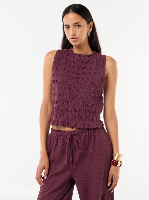 Top smocké sans manches - Kiabi