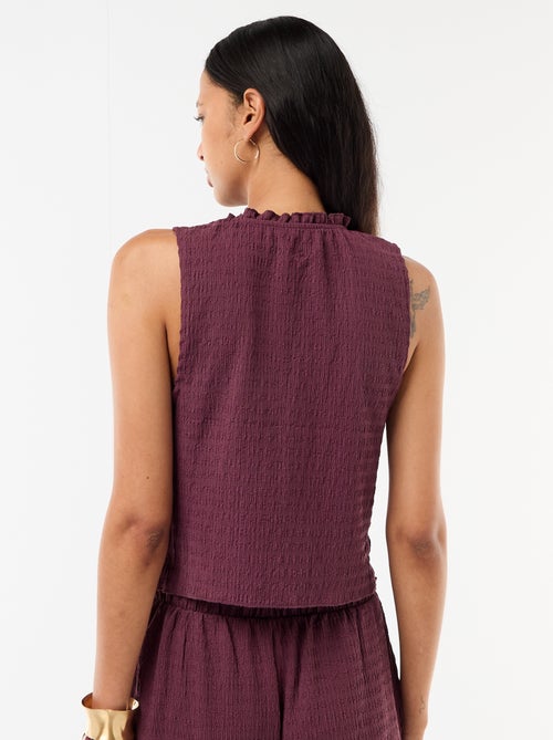 Top smocké sans manches - Kiabi