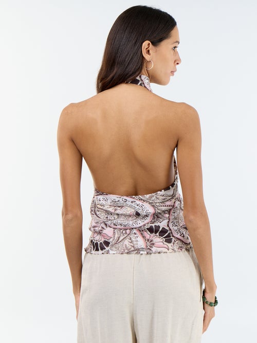 Top stretch asymétrique matière satinée - Kiabi