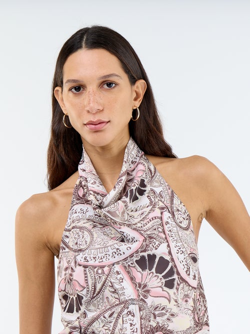 Top stretch asymétrique matière satinée - Kiabi