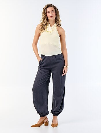 Top stretch asymétrique matière satinée