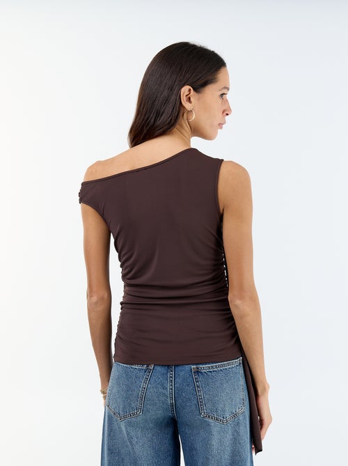 Top stretch uni asymétrique - Kiabi