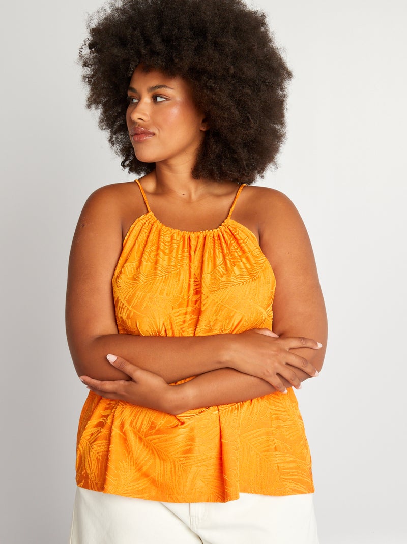 Top texturé emmanchures américaines Orange - Kiabi