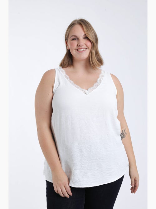 Top uni avec dentelle PAPRIKA - Kiabi