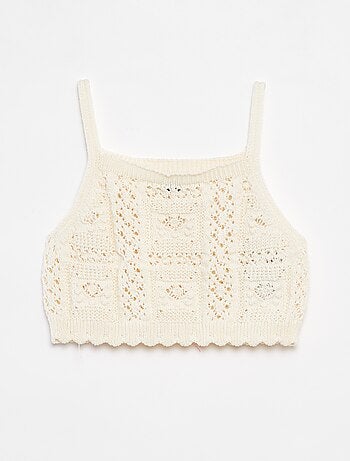 Top uni en crochet