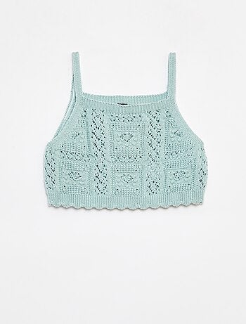 Top uni en crochet