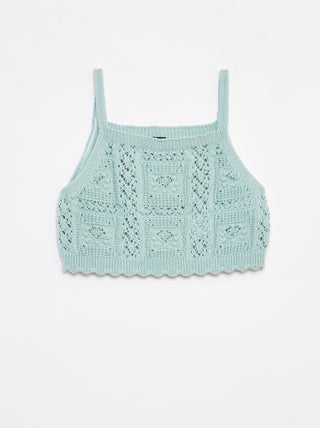 Top uni en crochet