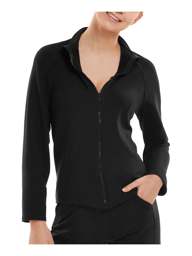 Pull col zippé en cachemire en Bleu marine