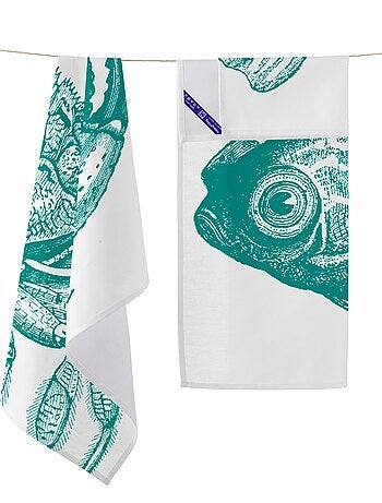 Torchon (2 pièces) Blue sea "Happyfriday