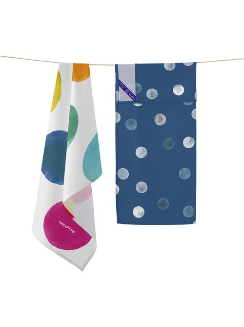 Torchon (2 pièces) Confetti "Happyfriday" - Kiabi