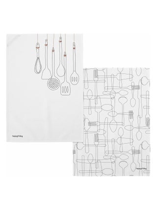 Torchon (2 pièces) Cutlery "Happyfriday"