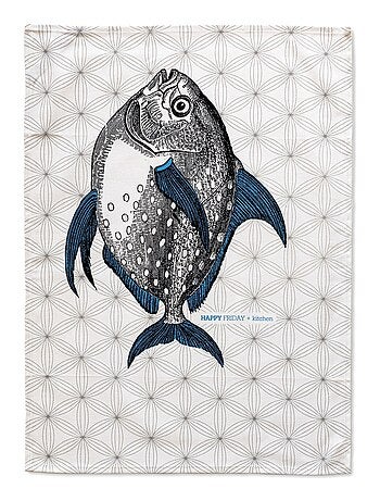 Torchon (2 pièces) Fish "Happyfriday