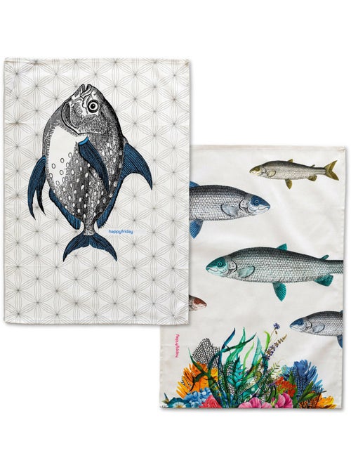 Torchon (2 pièces) Fish "Happyfriday" - Kiabi Torchon (2 pièces) Fish "Happyfriday" - Kiabi