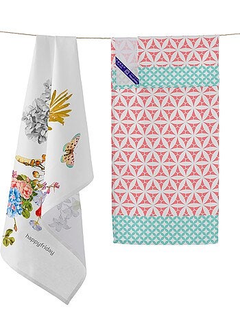 Torchon (2 pièces) Floral branch "Happyfriday