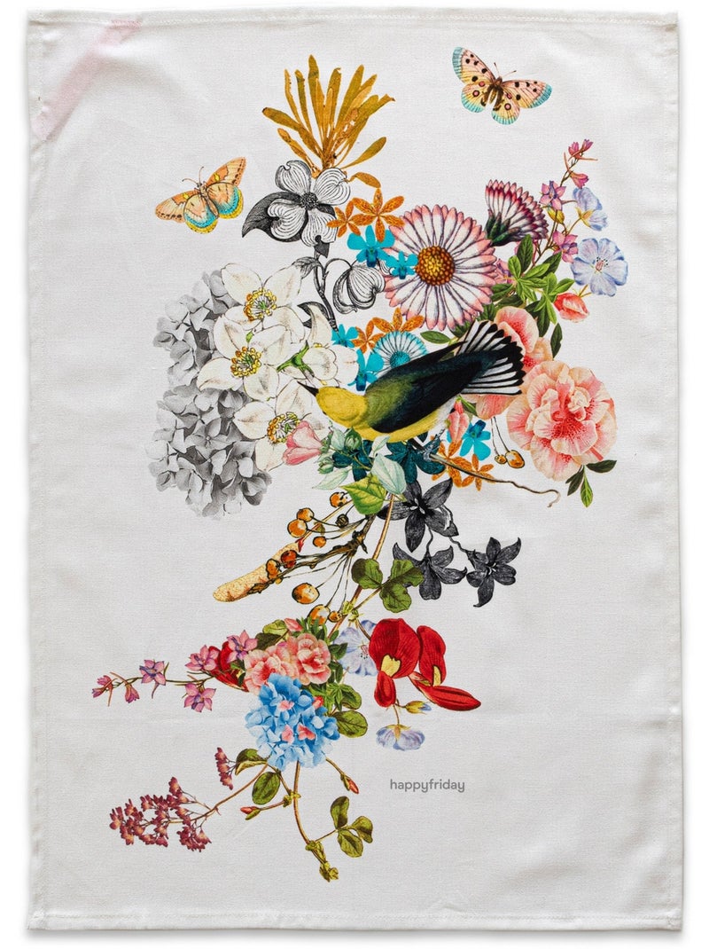 Torchon (2 pièces) Floral branch "Happyfriday" Multicolore - Kiabi