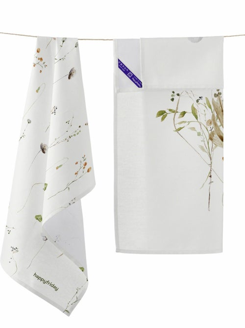 Torchon (2 pièces) Ikebana "Happyfriday" - Kiabi