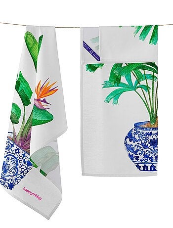 Torchon (2 pièces) Porcelain "Happyfriday