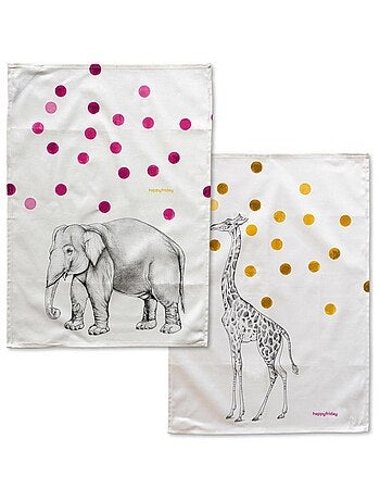 Torchon (2 pièces) Savanna "Happyfriday