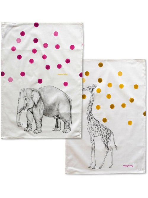 Torchon (2 pièces) Savanna "Happyfriday" - Kiabi Torchon (2 pièces) Savanna "Happyfriday" - Kiabi