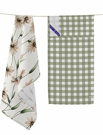 Torchon (2 pièces) Tinny bloom "Happyfriday