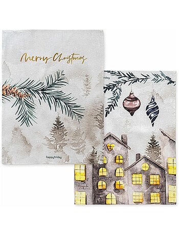 Torchon (2 pièces) Welcoming "Happyfriday