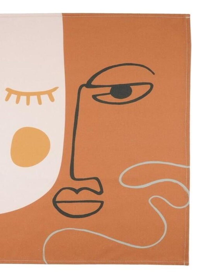Torchon 50x70 Profil motif 1 sergé coton Orange - Kiabi