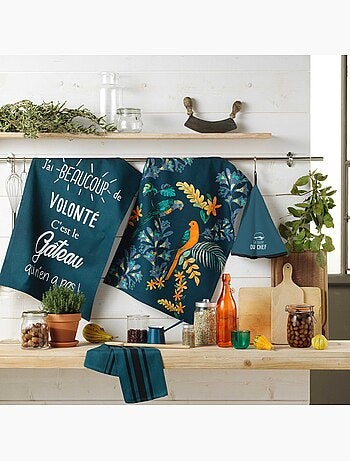 Torchon coton Gourmandises Noir