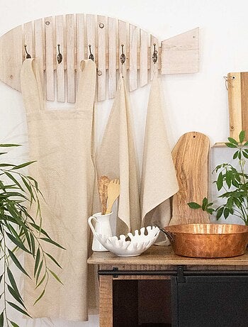 Torchon coton & lin lavé