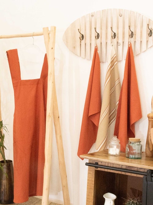 Torchon  coton & lin lavé - Kiabi